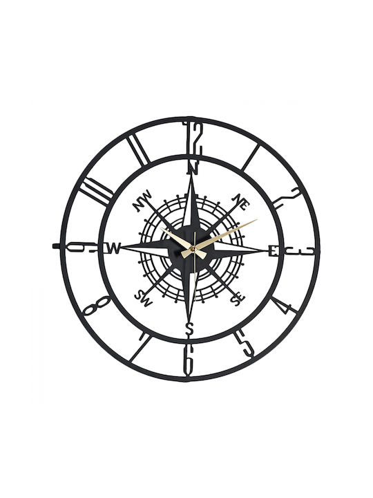 HomeMarkt Wall Clock Metallic Black Ø41cm