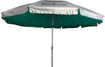 Maui & Sons 1560 Foldable Beach Umbrella Aluminum Diameter 2.2m with UV Protection and Air Vent Dark Green