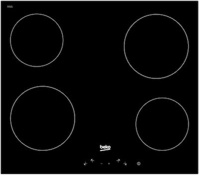 Beko HIC 64400 E Autonomous Cooktop with Ceramic Burners and Locking Function 58x51cm