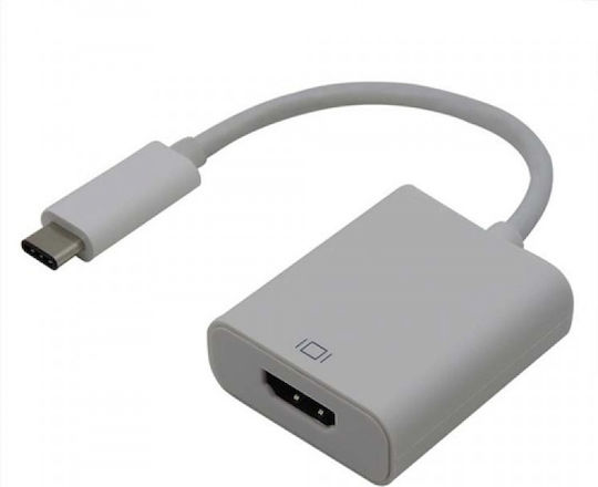Jager Μετατροπέας USB-C male σε HDMI female Λευκό 1τμχ USB3.1-C