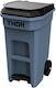 Ready Plastic Coș de gunoi Deșeuri Coșuri de gunoi cu roți cu Pedală Thor 120lt Gri