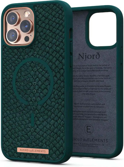 Njord Salmon Leather Back Cover Δερμάτινο 2mm Πράσινο (iPhone 13 Pro)