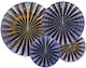 Χάρτινες Βεντάλιες Rosettes Navy-blue Κρεμαστό Διακοσμητικό για Party 4τμχ