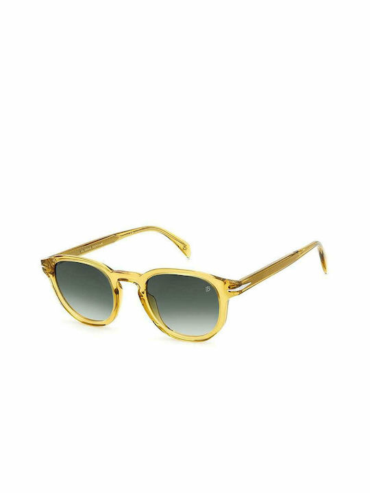 David Beckham Sunglasses with Yellow Plastic Frame and Green Gradient Lens DB 1007/s 40G/9K