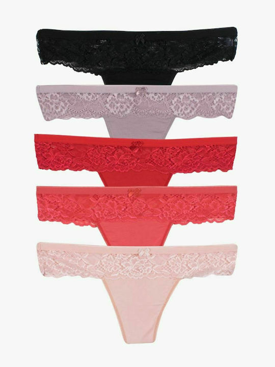 Norddiva Lingerie Corina Women's String MultiPack with Lace