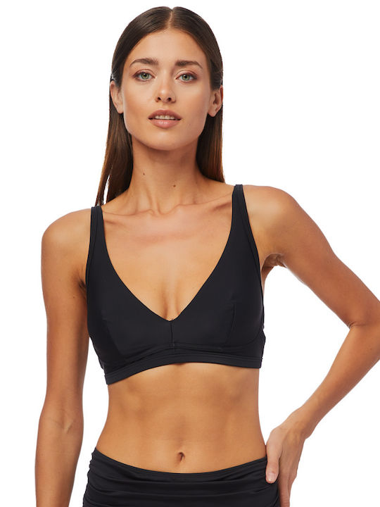 Minerva Bikini Swim Top with Adjustable Straps Black