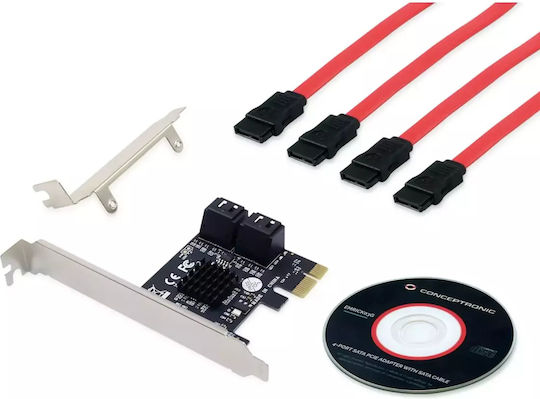 Conceptronic Κάρτα PCIe σε 4 θύρες SATA III