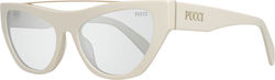 Emilio Pucci Sunglasses Λευκά with Acetate Frame & Gray Lens