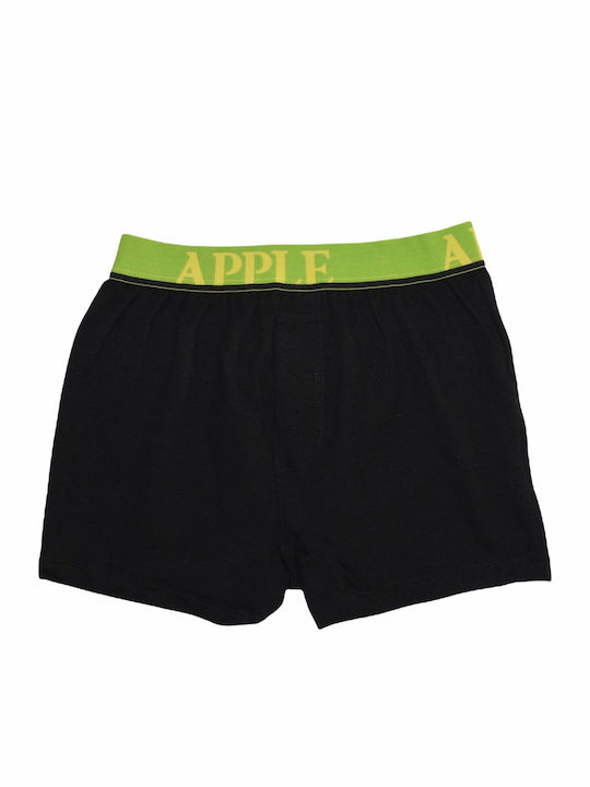 Apple Boxer Παιδικό Μποξεράκι Μαύρο/Πράσινο