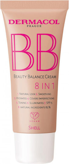 Dermacol Beauty Balance BB 3 Shell Κρέμα Προσώπου Ημέρας με SPF15 για Ενυδάτωση & Ατέλειες 30ml