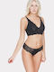 Norddiva Lingerie Δαντελένιο Σετ Εσωρούχων Bralette με Brazil Μαύρο