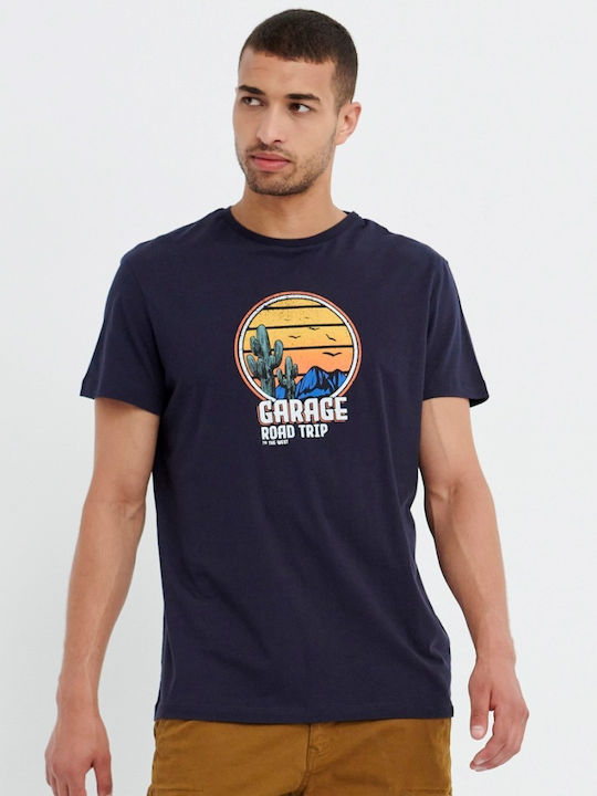 Garage Fifty5 Ανδρικό T-shirt Navy Μπλε με Στάμπα