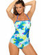 One-Piece Swimsuit Floral Blue