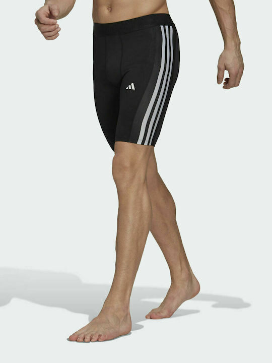 Adidas Stripes Training Ανδρικό Αθλητικό Κολάν Compression Κοντό Μαύρο
