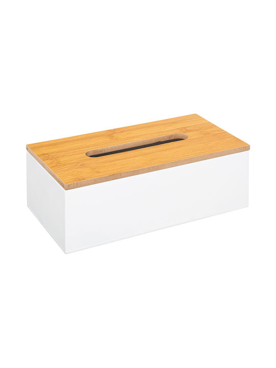 Spitishop Tissue Holder Wooden White 25x13x9cm 174641A