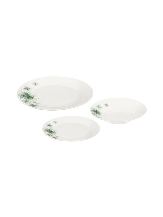Secret de Gourmet Bengal White Porcelain Dinnerware Set 18pcs