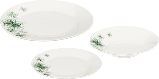 Secret de Gourmet Bengal Geschirrset aus Porzellan Weiß 18Stück