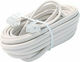 Flat Telephone Cable RJ11 6P4C 1.5m White (TEL/1,5M)