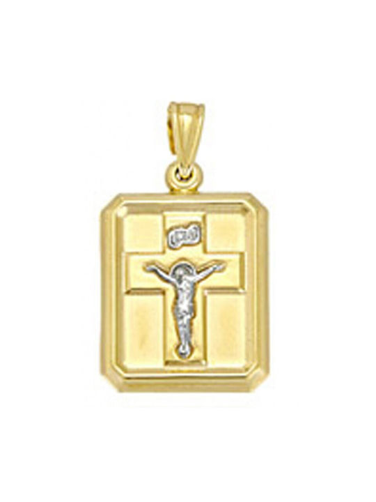 Gold amulet Christ PD11030 14 Carat gold amulet