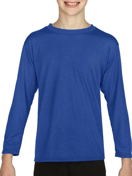 Gildan Performance Youth LS T-Shirt Gildan 42400B Royal