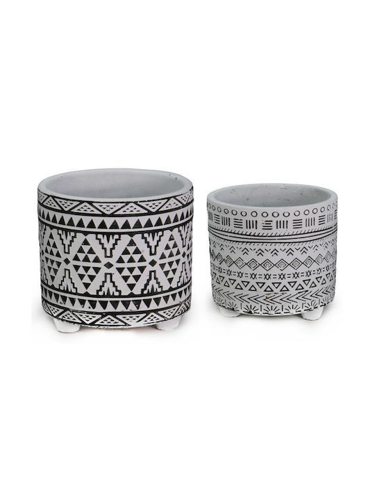 Viosarp Ethnic BW Σετ 2τμχ Pot White Set 2pcs