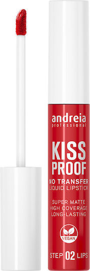 Andreia Professional kiss proof Long Lasting Lichid Ruj Mat Seductive Red 02 8ml