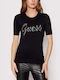 Guess Women's Blouse Cotton with 3/4 Sleeve Black