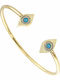 Loisir Women's Bracelet with Eye Design Gold Plated Steel with Zircon 6cm