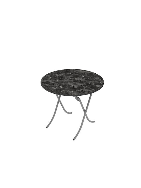 Mountain Top Tisch Küche Klappbar Holz mit Metallgestell Black 90x90x75cm