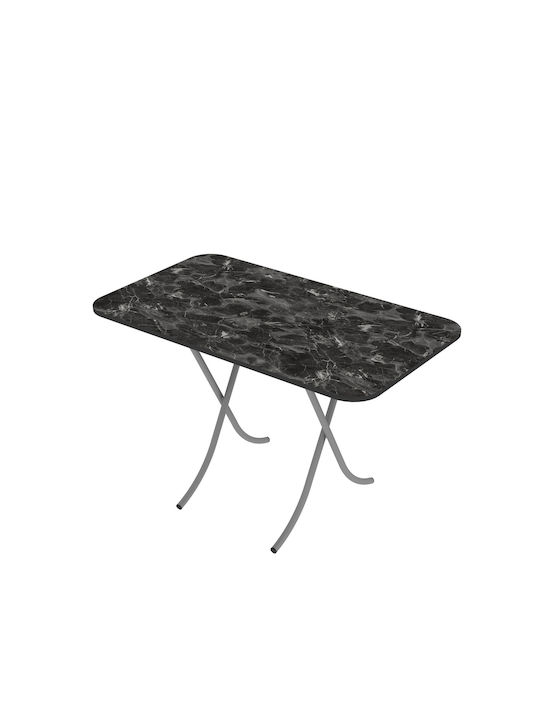 Mountain Top Table Kitchen Collapsible Wooden with Metal Frame Black 120x70x75cm