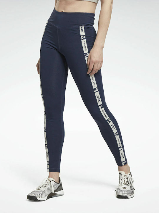 Schulung Frauen Lang Leggings Hochgeschnitten Vector Navy