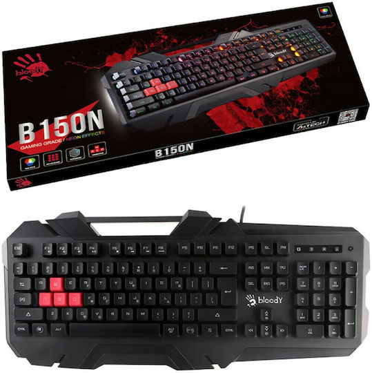A4Tech B150N Gaming Tastatur mit RGB-Beleuchtung (Griechisch)
