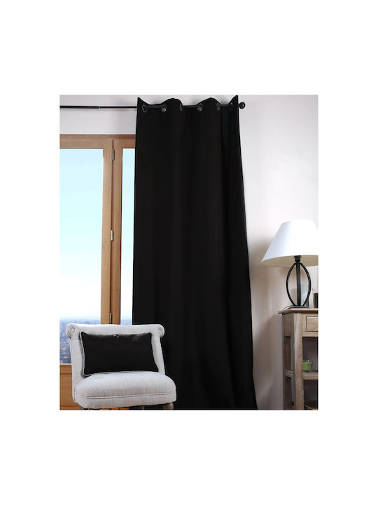 Perdea cu Capse S-F Duo Neagră 135x240 cm