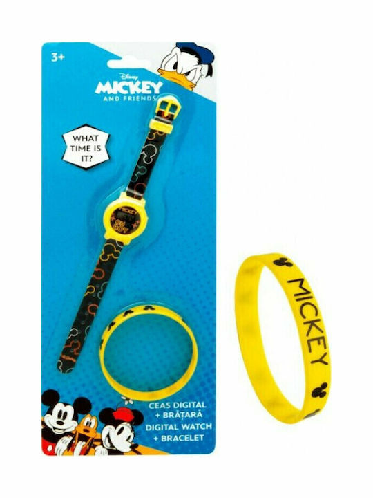 Kids Licensing Παιδικό Ψηφιακό Ρολόι Mickey Κίτρινο