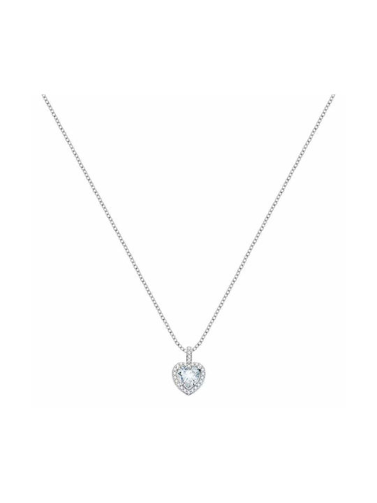Morellato Tesori Halskette mit Design Herz aus Silber mit Zirkonia