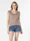 Colin's Damen Bluse Baumwolle Ärmellos Beige