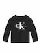 Kids Long-sleeved Black Monogram Top