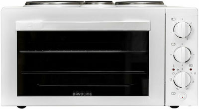 Davoline Star 4508 Electric Countertop Oven 38lt with 3 Burners White
