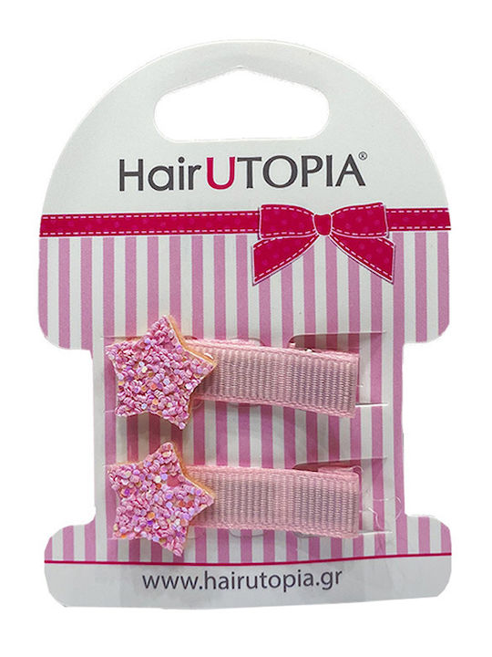 Hair Utopia Stern Elektrische Gitarren Kinder Haarspangen mit Stern Haarspangen in Rosa Farbe 2 Stück