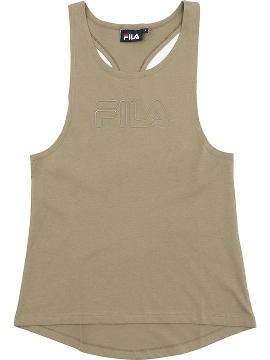 Quill Fit Tank Γυναικεία Καλοκαιρινή Μπλούζα Βαμβακερή Αμάνικη Χακί
