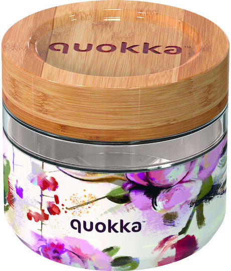 Quokka Deli Dark Flowers Δοχείο Φαγητού Γυάλινο Πολύχρωμο 500ml