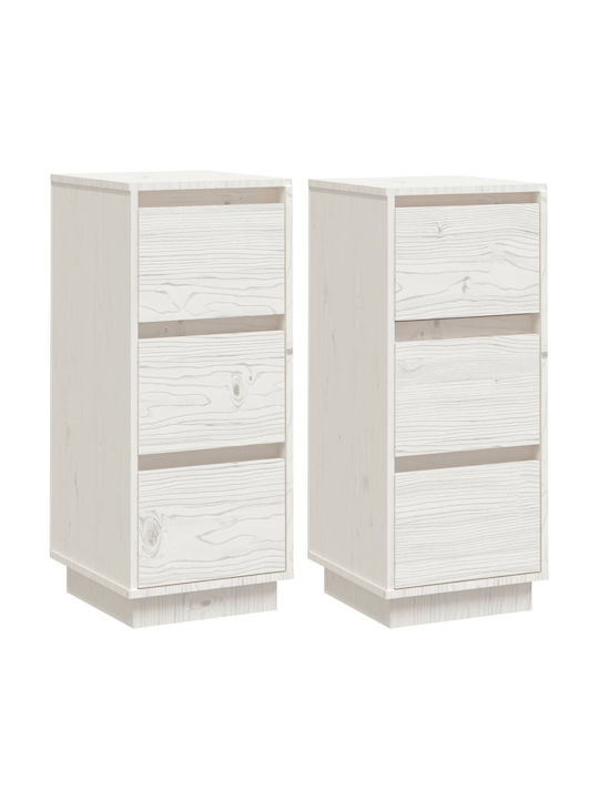 Cabinets Floor White 2pcs 32x34x75cm