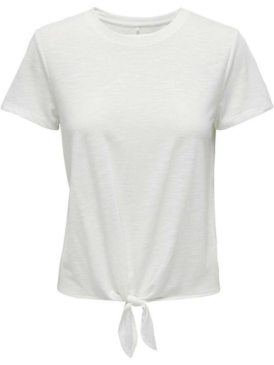 Only Women's Summer Blouse Short Sleeve White