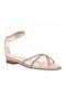 Leather Women's Flat Sandals Copper