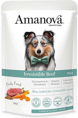 Amanova Grain Free Wet Dog Food Pouch with Beef 1 x 100gr