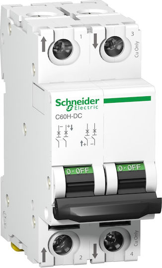 Schneider Electric Automatic Circuit Breaker 63A Double-pole AC/DC A9N61539