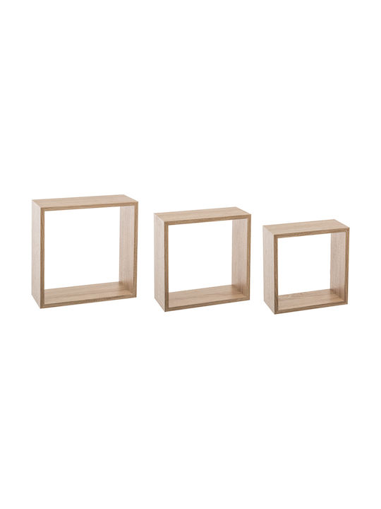 Shelves Wall Cube Beige 3pcs 30x12x30cm