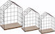 Rafturi House Negre (3 Bucăți) 22.5x11x33.7 cm