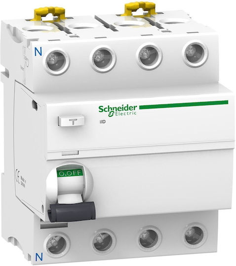 Schneider Electric Acti 9 Ρελέ Ράγας Διαρροής 80A Τετραπολικό