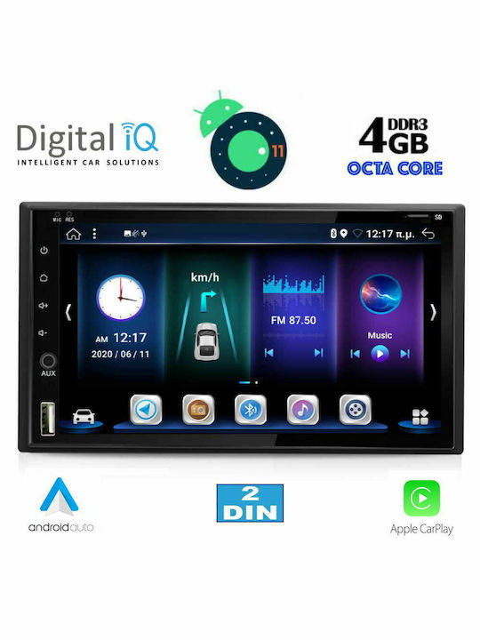 Digital IQ Car Audio System 2DIN (Bluetooth/USB/AUX/WiFi/GPS/Apple-Carplay/CD) with Touch Screen 6.5"